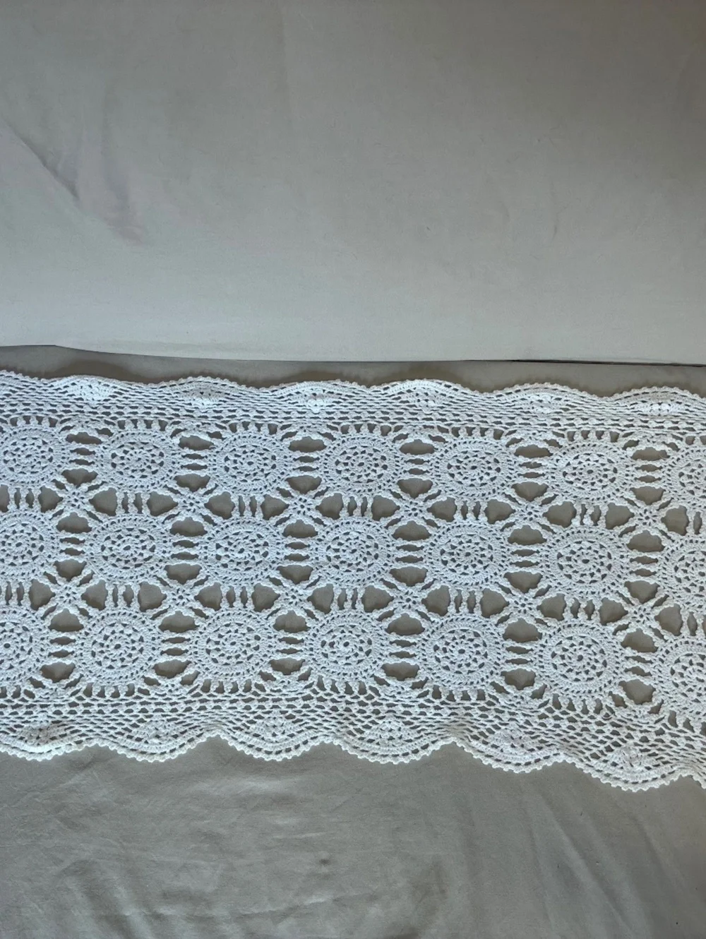 White Crocheted Table Runner